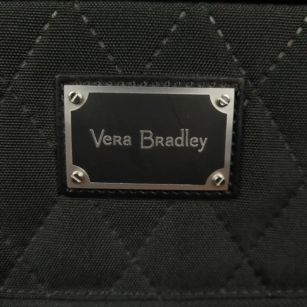 Vera Bradley Quilted Rolling Carry On Travel Bag Luggage Suitcase Black